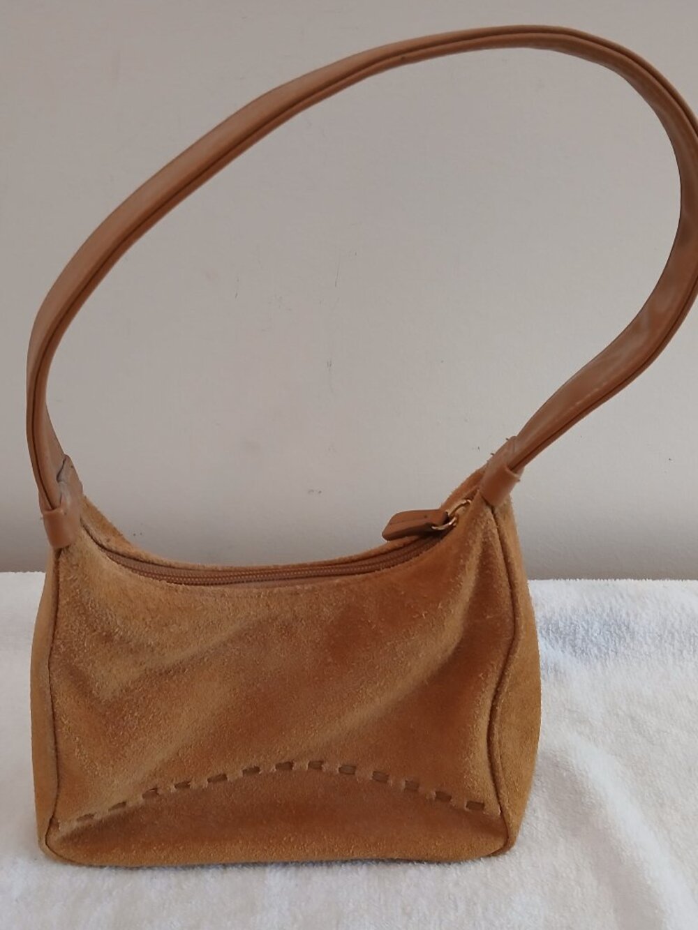 Vintage Suede Brown Handbag / Purse by Q & A